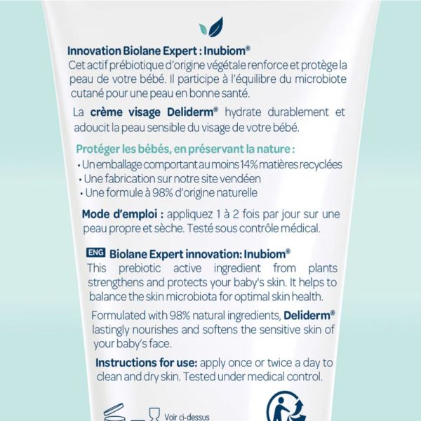 Crème visage bébé Deliderm Expert 50 ml