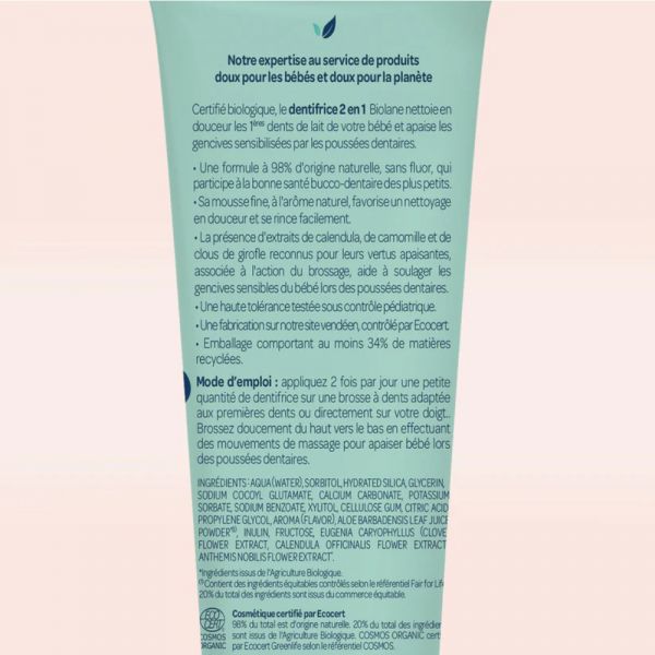 Dentifrice biologique enfant 50 ml