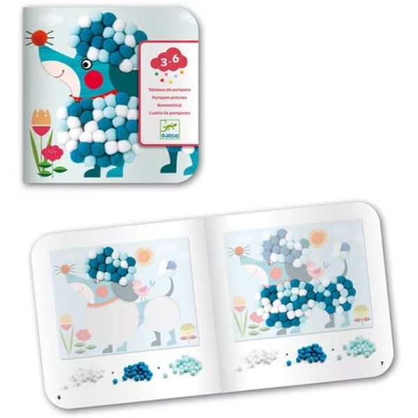 Coffret activités de collages de pompons Des chiens à caresser