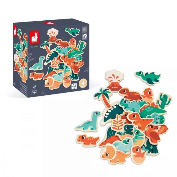 Lot de 24 magnets Dino