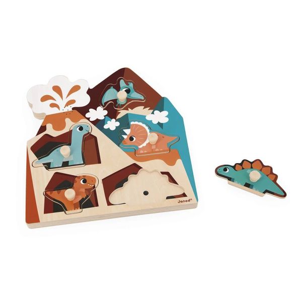 Puzzle sonore en bois enfant 5 pièces Dinosaures