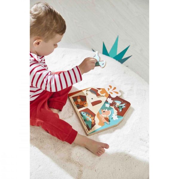 Puzzle sonore en bois enfant 5 pièces Dinosaures