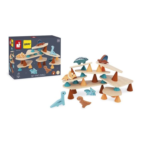 Jeu d'équilibre en bois pour enfant Piks Dino
