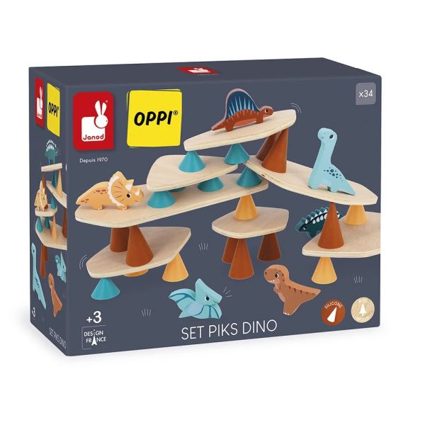 Jeu d'équilibre en bois pour enfant Piks Dino