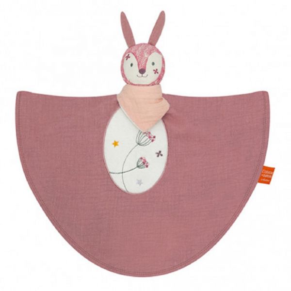 Doudou lapin vieux rose