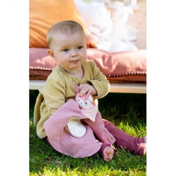Doudou lapin vieux rose