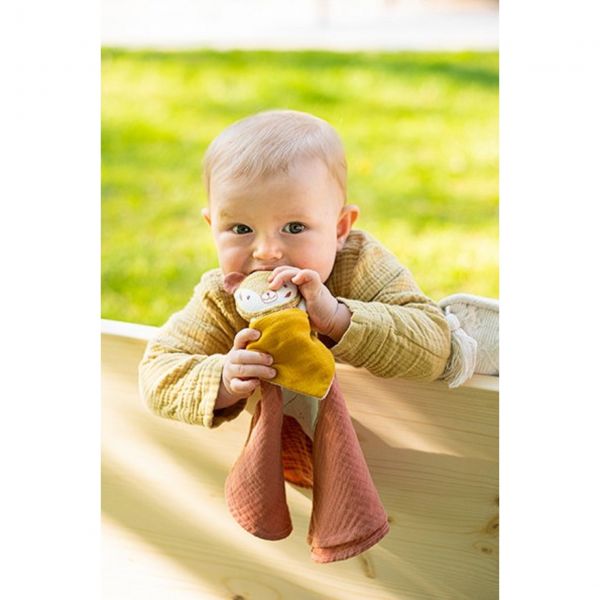Doudou ours brique
