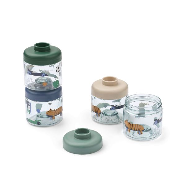 Lot de 4 pots de conservation Dominique Fun Beach blue
