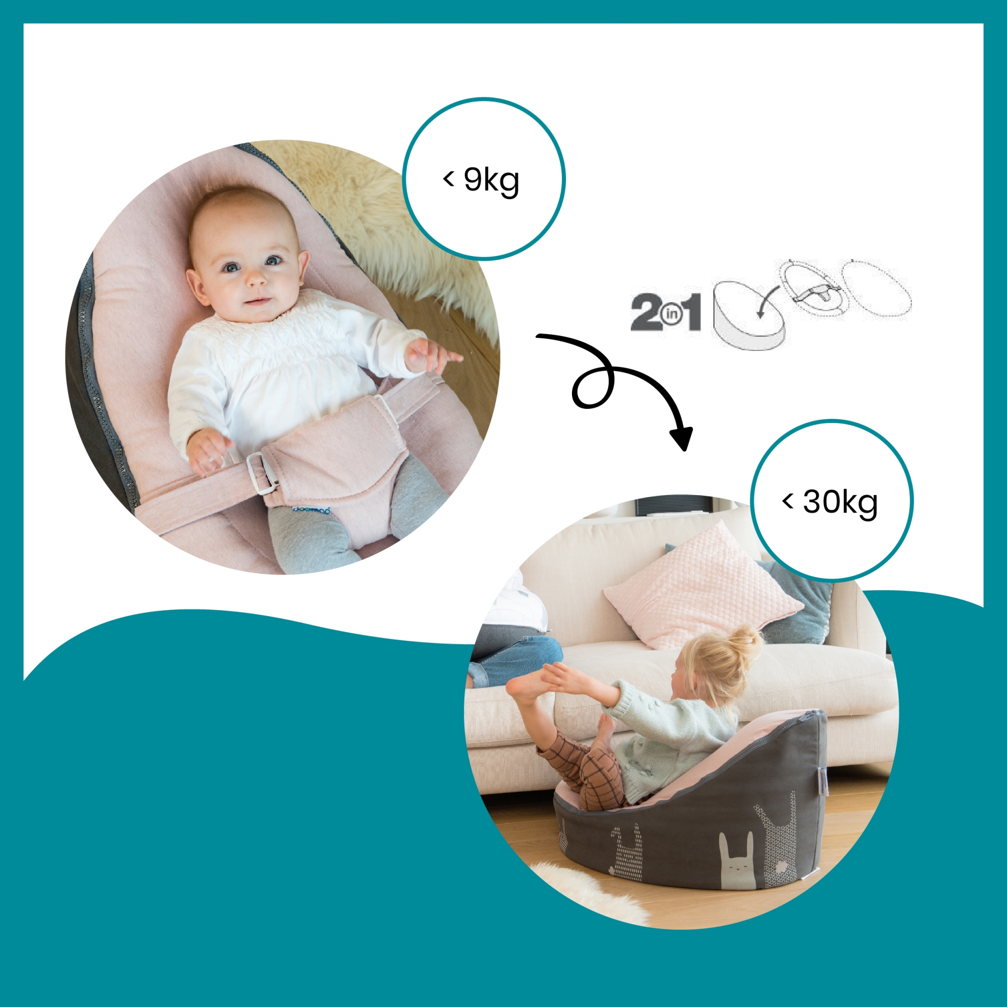 Babymoov Transat Doomoo Nid Rabbit Pink Made In Bebe