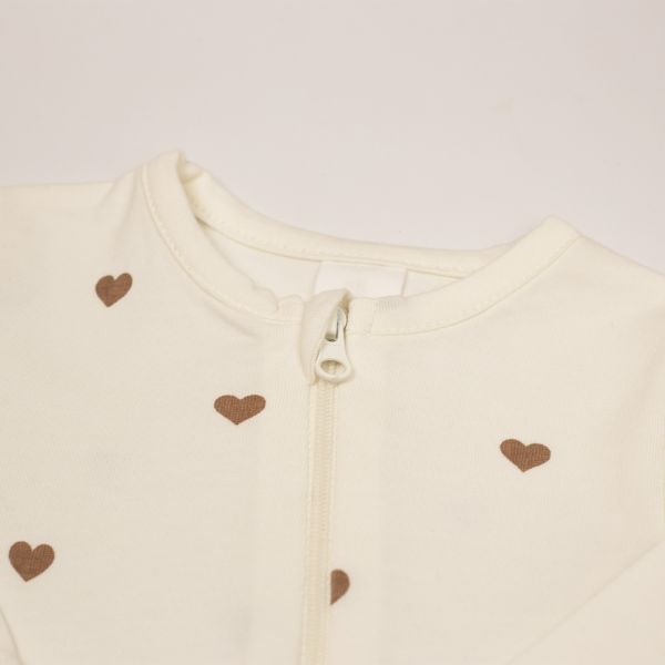 Pyjama dors-bien Coeur ecru naissance