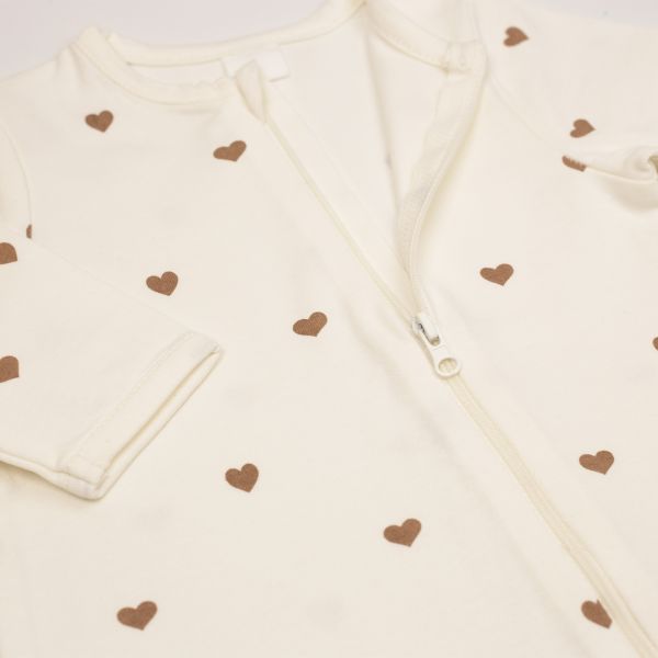 Pyjama dors-bien Coeur ecru naissance