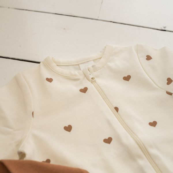 Pyjama dors-bien Coeur ecru 3 mois