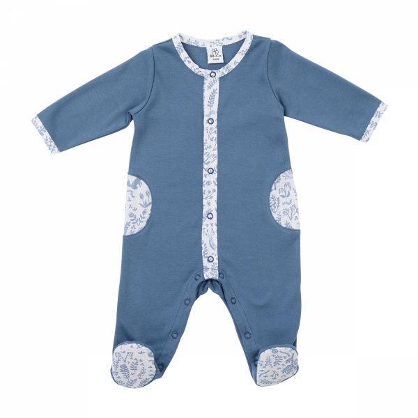 Pyjama hiver en maille bouclette pierre bleue - Forêt Enchantée - 12 mois