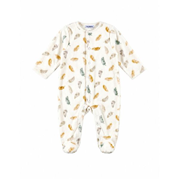 Pyjama bébé de naissance en velours Plumes de lune