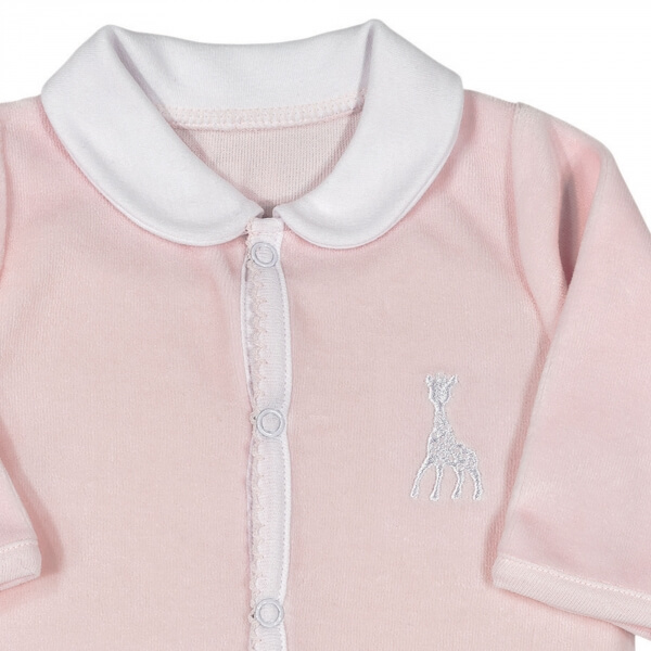 Pyjama velours Sophie la girafe 0 mois rose