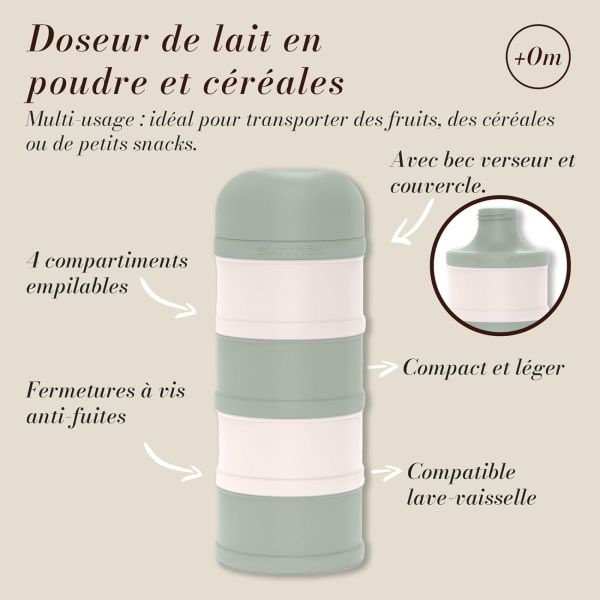 Boîte doseuse de lait 4 compartiments Wonderland Vert