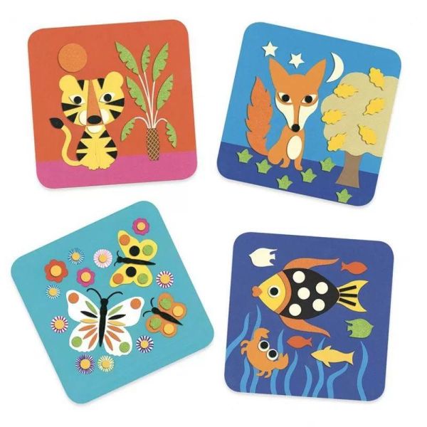 Activités de collages en feutrine pour enfant Douces créatures