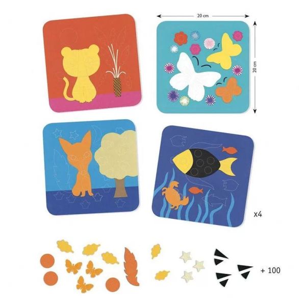 Activités de collages en feutrine pour enfant Douces créatures