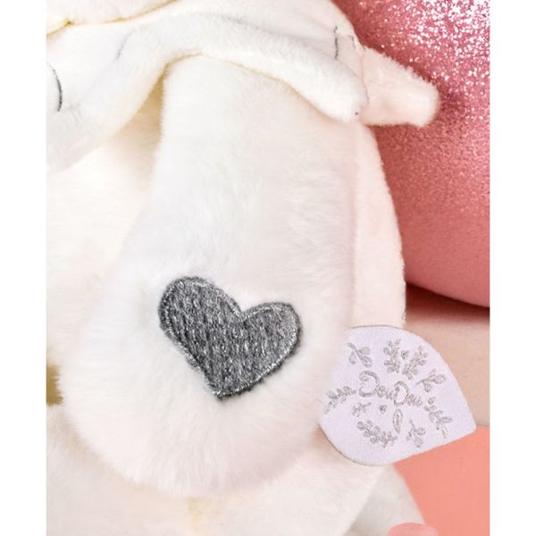 Doudou mouchoir Ours 30 cm Argent