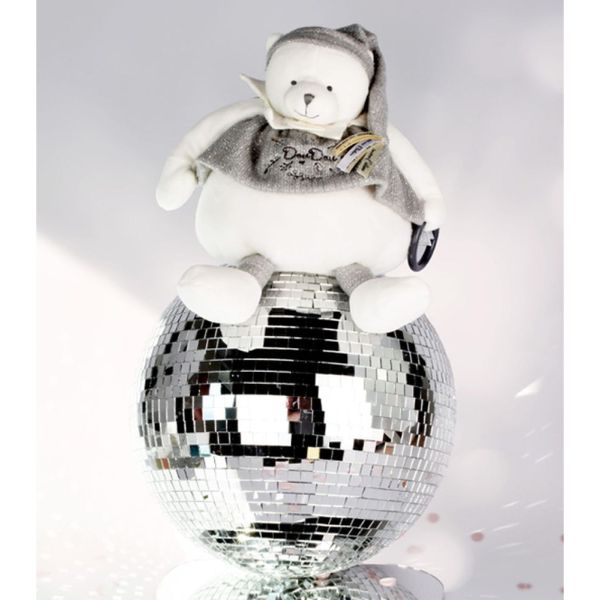 Peluche d'éveil Ours 30 cm Argent