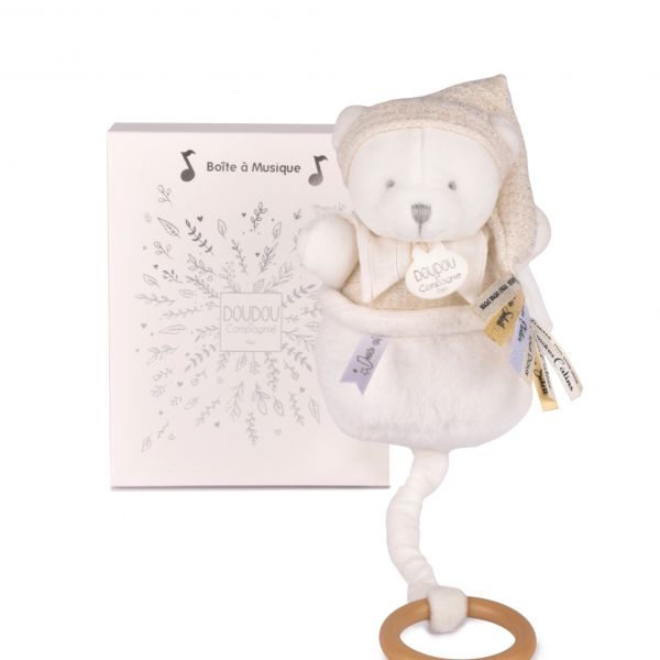 Boîte à musique Ours 20 cm Beige