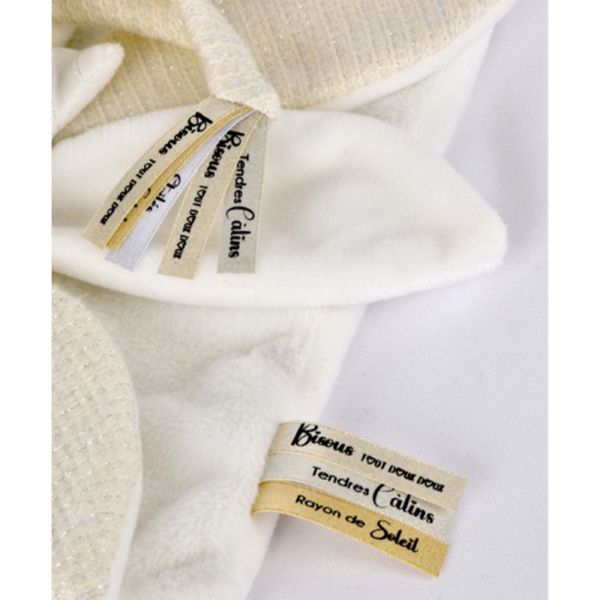 Doudou pétale plat collector Ours 25 cm Blanc
