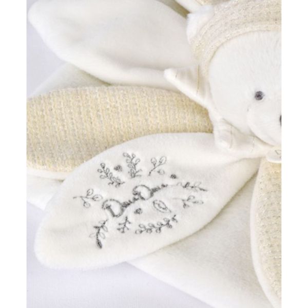 Doudou pétale plat collector Ours 25 cm Blanc