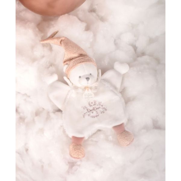 Doudou plat Ours cape 25 cm Rose