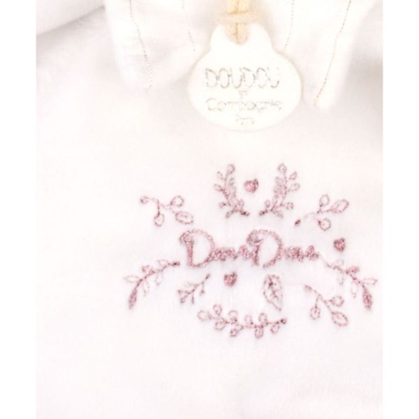 Doudou plat Ours cape 25 cm Rose