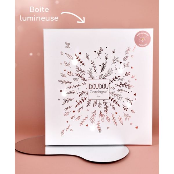 Doudou pétale plat collector Ours 25 cm Rose