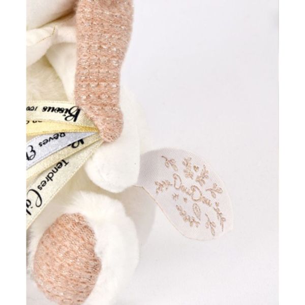 Doudou pantin attache sucette Ours 20 cm Rose