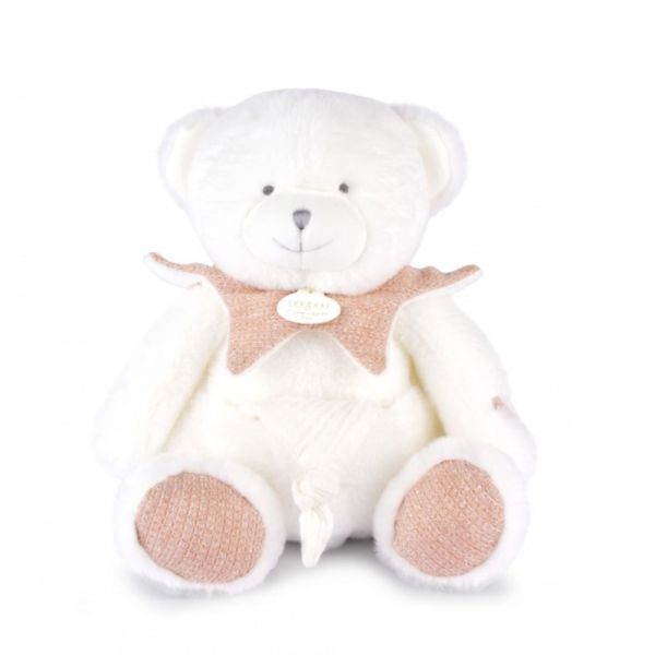 Doudou mouchoir Ours 30 cm Rose