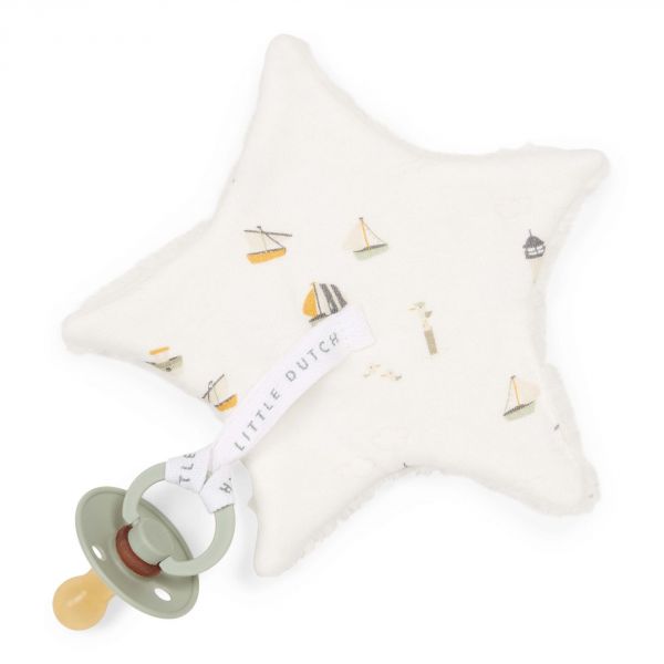 Doudou attache sucette étoile Sailors Bay White