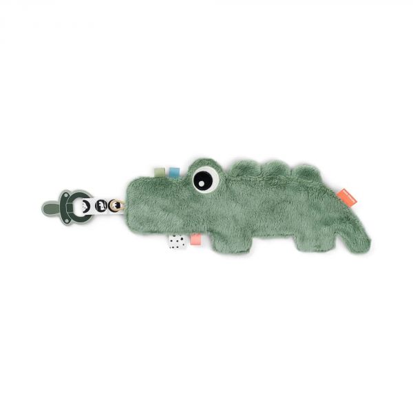 Doudou attache sucette Croco Vert