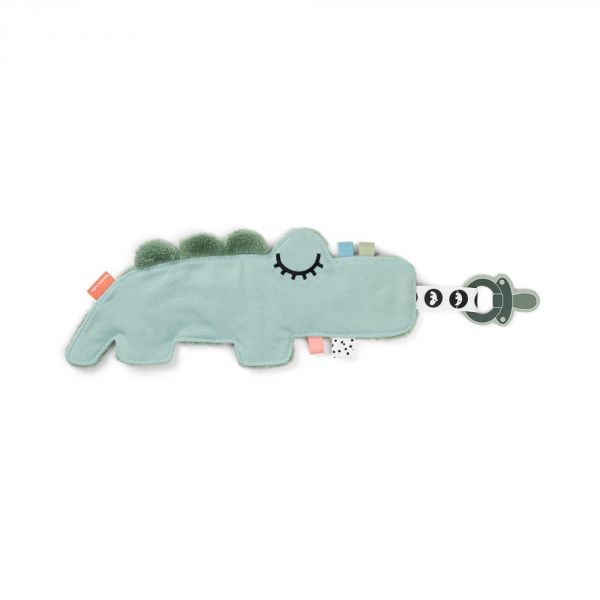 Doudou attache sucette Croco Vert