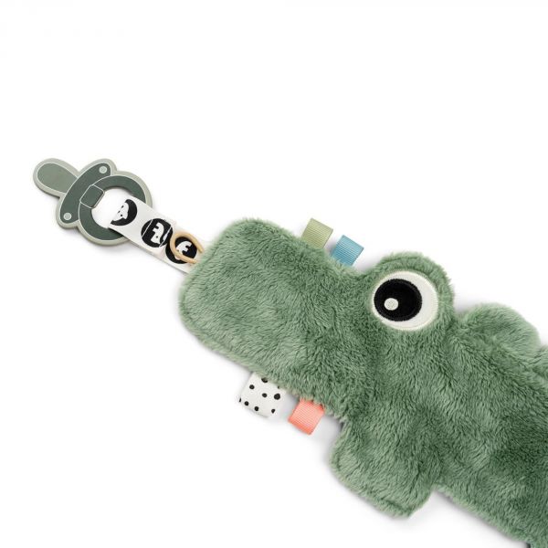 Doudou attache sucette Croco Vert