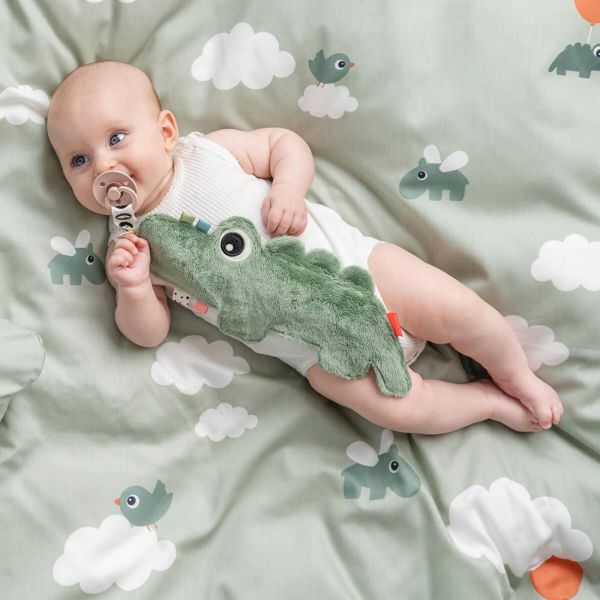 Doudou attache sucette Croco Vert