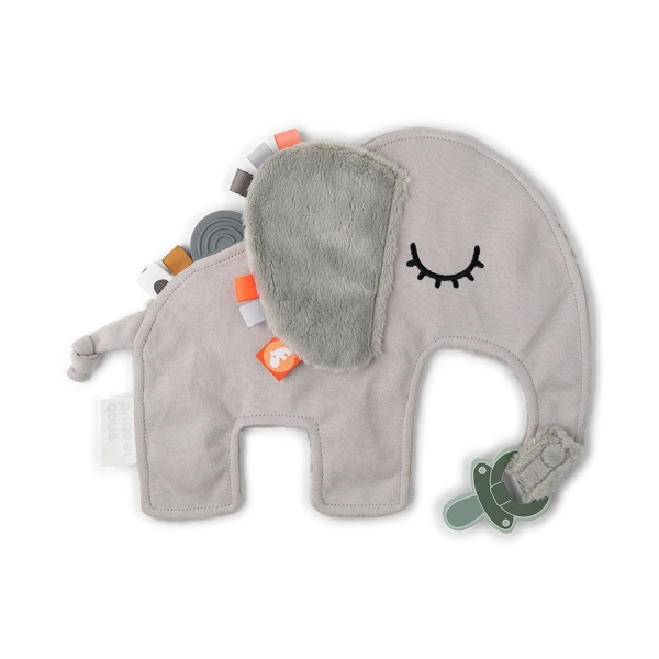 Doudou attache sucette Elphee gris