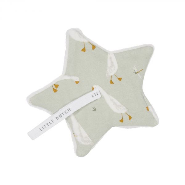 Doudou attache sucette étoile Little Goose
