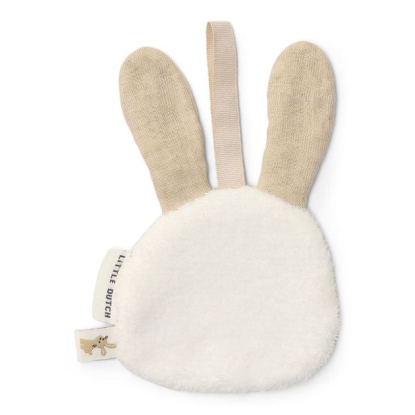 Doudou attache-tétine en gaze de coton - Lapin
