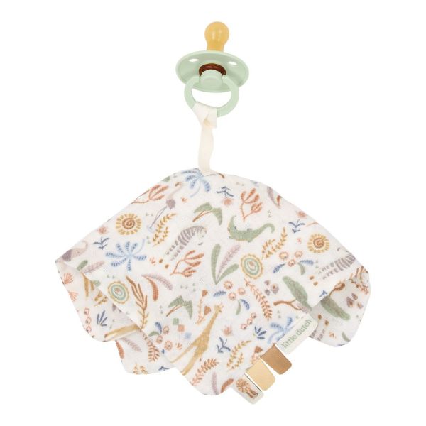 Doudou attache-tétine en gaze de coton - Safari Wonders