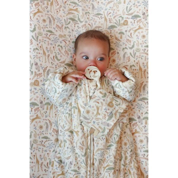Doudou attache-tétine en gaze de coton - Safari Wonders