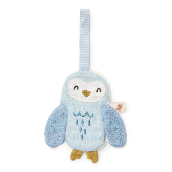 Doudou attache-tétine en gaze de coton Chouette - Forest Friends