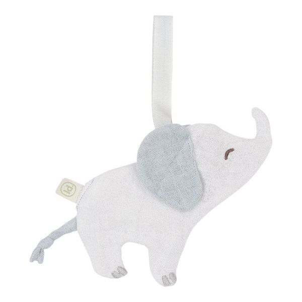 Doudou attache-tétine en gaze de coton Elephant - Safari Friends