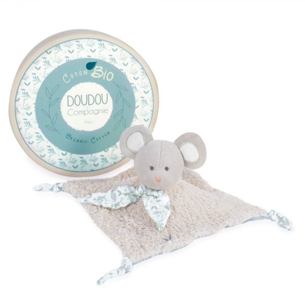 Doudou plat Botanic Souris vert olive