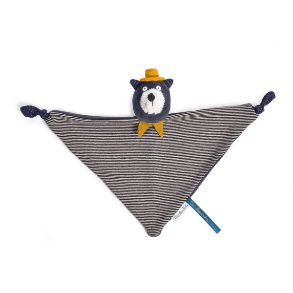 Doudou plat Les Moustaches - Chat gris