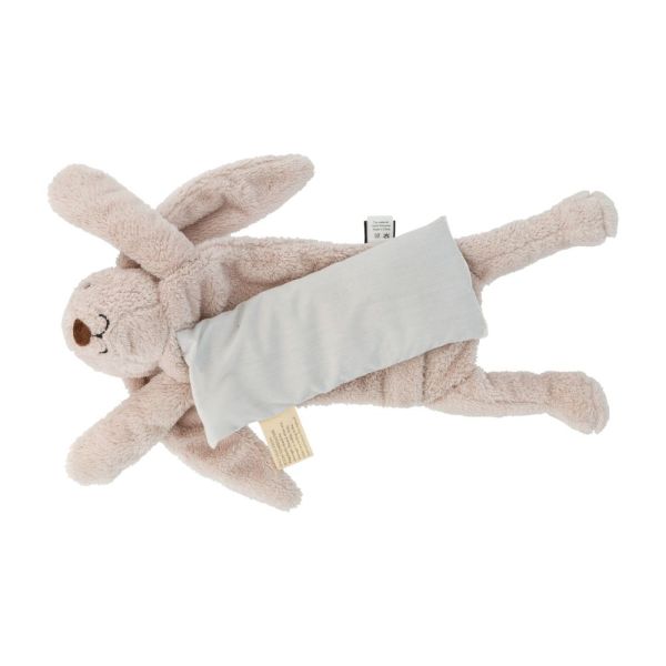 Peluche chauffante bouillotte Milo le lapin Gris clair