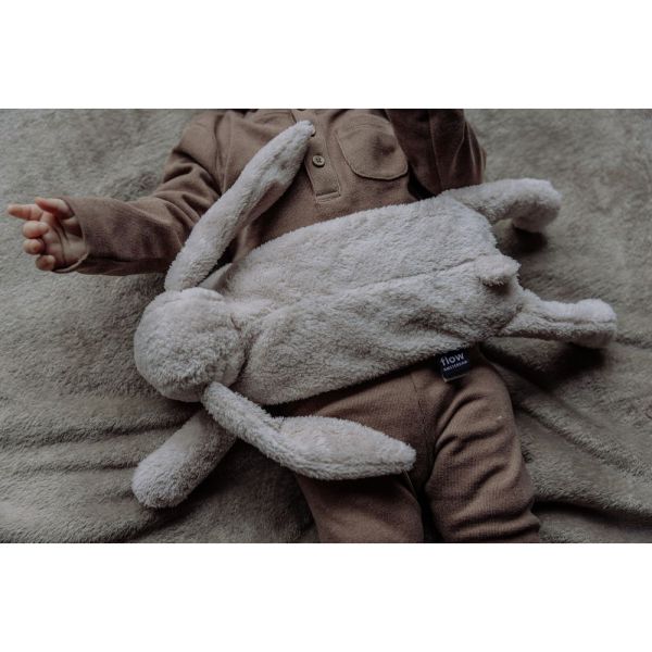 Peluche chauffante bouillotte Milo le lapin Gris clair