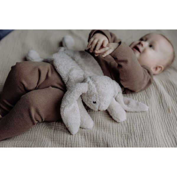 Peluche chauffante bouillotte Milo le lapin Gris clair
