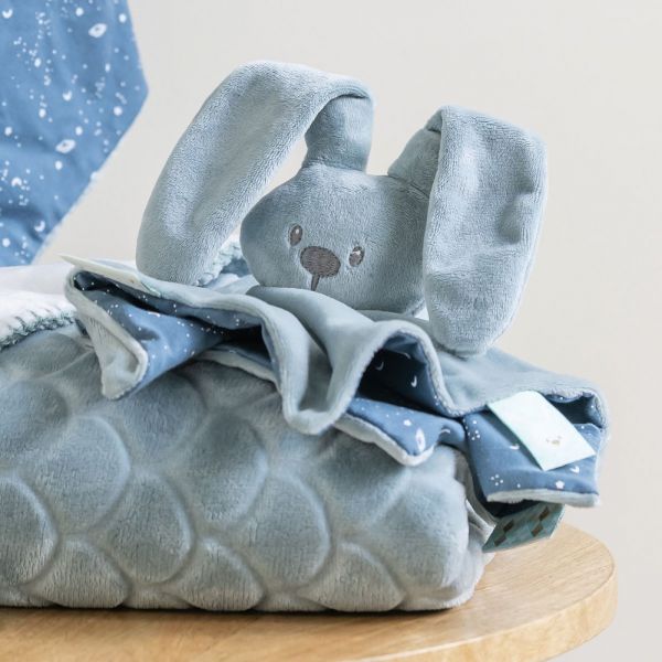 Doudou Lapidou phosphorescent Glow avec motif imprimé vert de gris 27 cm